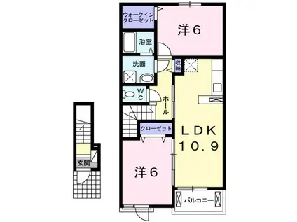 グランデムツミ・N(2LDK/2階)の間取り写真