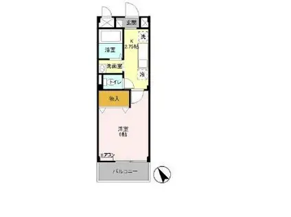 アーバングレース(1K/2階)の間取り写真