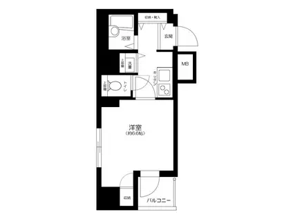 ガラ・シティ京橋(1K/9階)の間取り写真