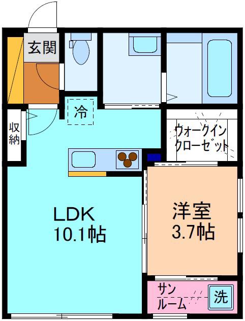 ISARA(1LDK/1階)の間取り写真