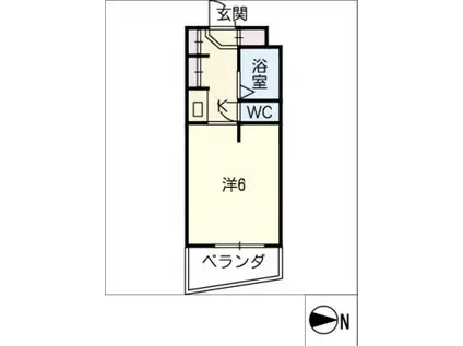 クオリシティ山手(ワンルーム/2階)の間取り写真