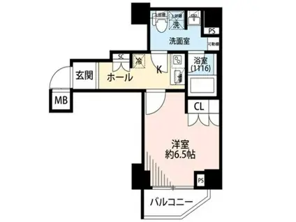 プレール・ドゥーク本所吾妻橋VI(1K/4階)の間取り写真