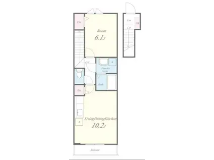 メゾン ド エム(1LDK/2階)の間取り写真