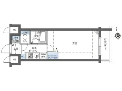 フェニックス八王子(1K/5階)の間取り写真