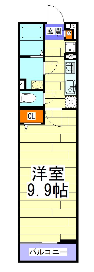 リブリ・曽根ハイム(1K/3階)の間取り写真