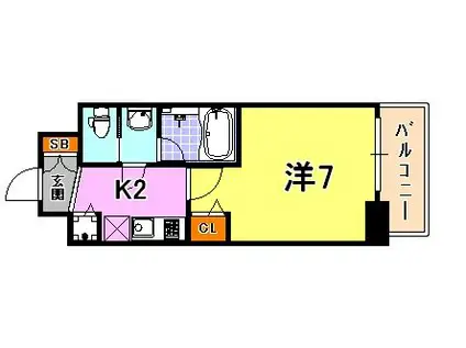 アスヴェル神戸ハーバーサイド(1K/9階)の間取り写真