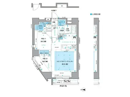 KDXレジデンス三鷹(2LDK/10階)の間取り写真