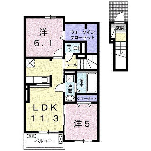 サンシーサイドIII(2LDK/2階)の間取り写真