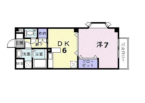 ソシオグランデ(1DK/1階)の間取り写真