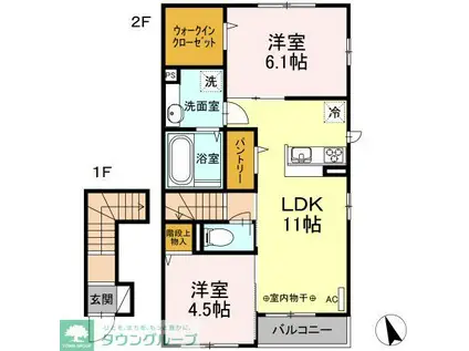 東武東上線 成増駅 徒歩5分 2階建 築8年(2LDK/2階)の間取り写真