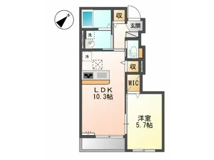 ベラーノ(1LDK/1階)の間取り写真