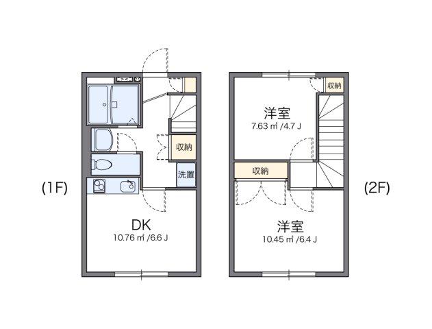 レオパレスM(2DK/1階)の間取り写真