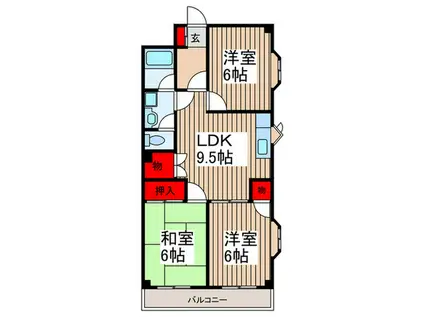 パールマンションⅡ(3LDK/4階)の間取り写真