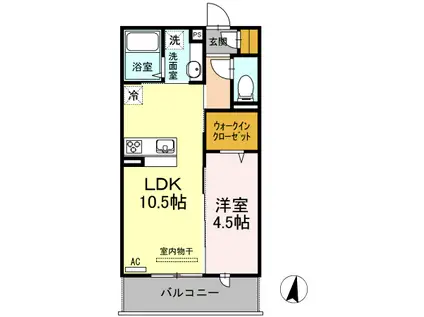 ウェイト リヴィール(1LDK/2階)の間取り写真