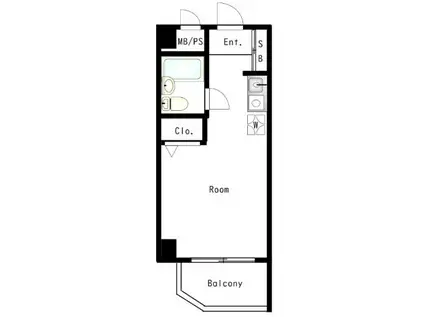 東武ハイライン芝虎ノ門(ワンルーム/1階)の間取り写真