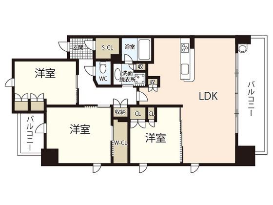 レジデンス大手町五丁目(3LDK/12階)の間取り写真