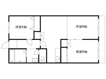 オークヴィラ(2LDK/1階)の間取り写真