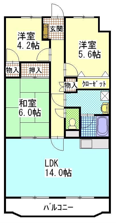 アヴニール愛野(3LDK/2階)の間取り写真