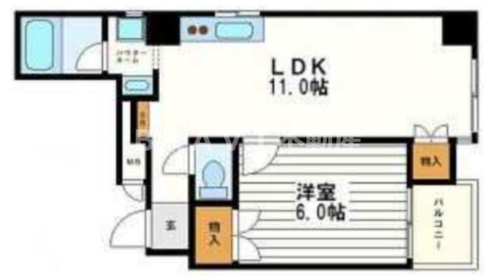 安藤ビルディング(1LDK/4階)の間取り写真