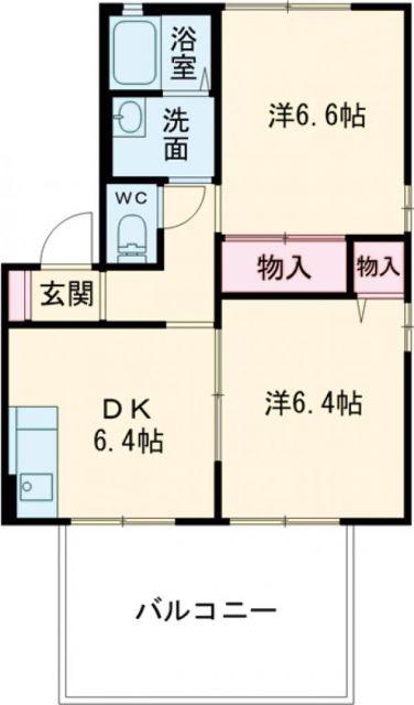 MASTTOWN桑名C棟(2DK/1階)の間取り写真