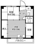 ビレッジハウス磐城4号棟(2K/3階)の間取り写真