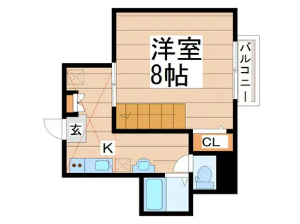 フェリーチェ中江(1K/1階)の間取り写真