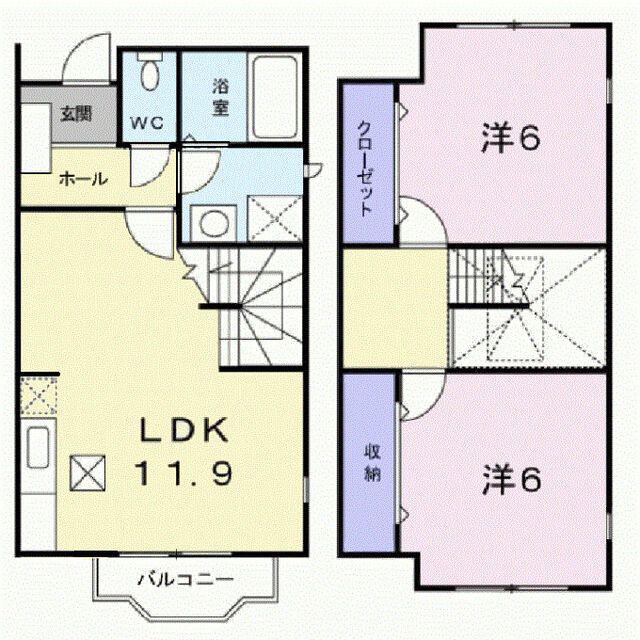 オルテンシア510(2LDK/1階)の間取り写真