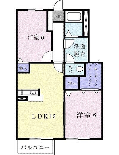 メゾンド・エスポワール壱番館(2LDK/1階)の間取り写真