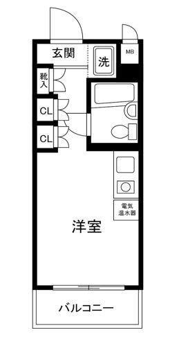 アーク狭山NO1(ワンルーム/1階)の間取り写真