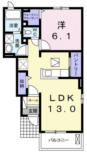 アイメニーエヌケーIV(1LDK/1階)の間取り写真