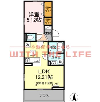 LEAD R.E(1LDK/1階)の間取り写真
