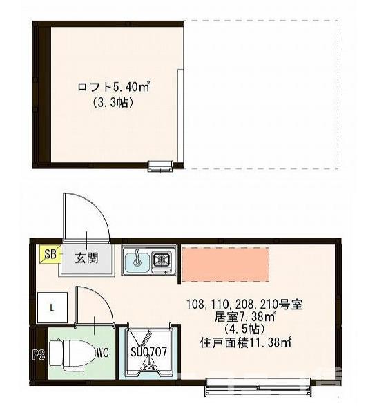 ハーモニーテラス西ヶ原III(ワンルーム/1階)の間取り写真