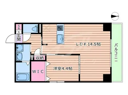 ラフィーネ高倉(1LDK/2階)の間取り写真