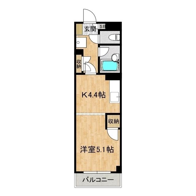 プライドタワー(1K/1階)の間取り写真