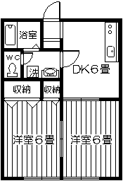 ナチュール清和(2DK/1階)の間取り写真