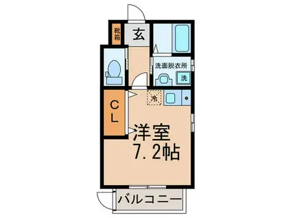 LAPE・天美(ワンルーム/1階)の間取り写真