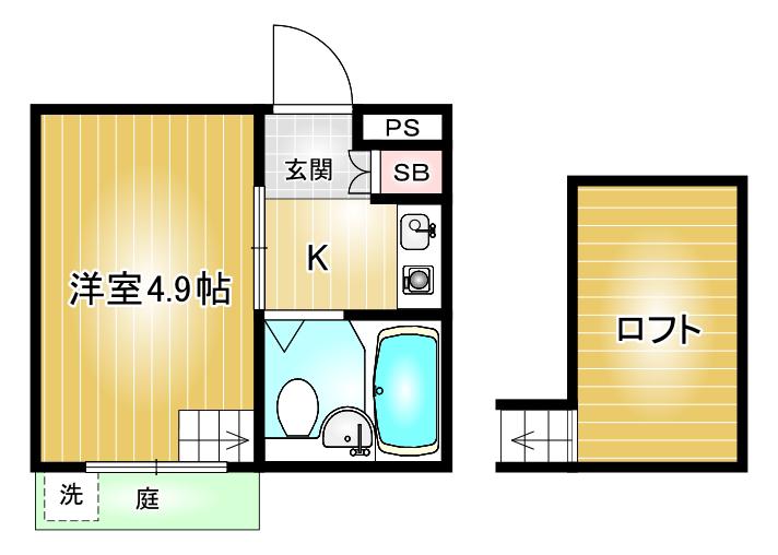 ヴァンベール平針(1K/1階)の間取り写真