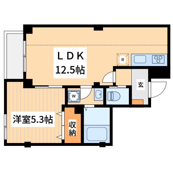 ユアメゾン やわらぎ(1LDK/3階)の間取り写真