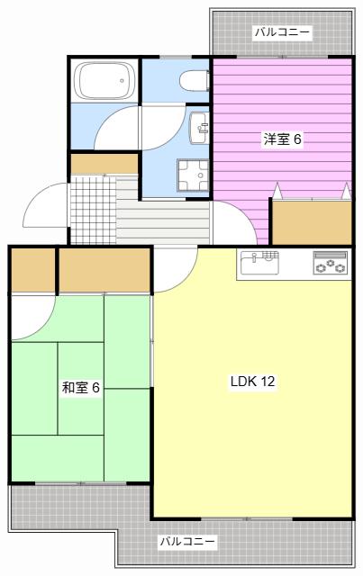 WINDY宮の前II(2LDK/3階)の間取り写真