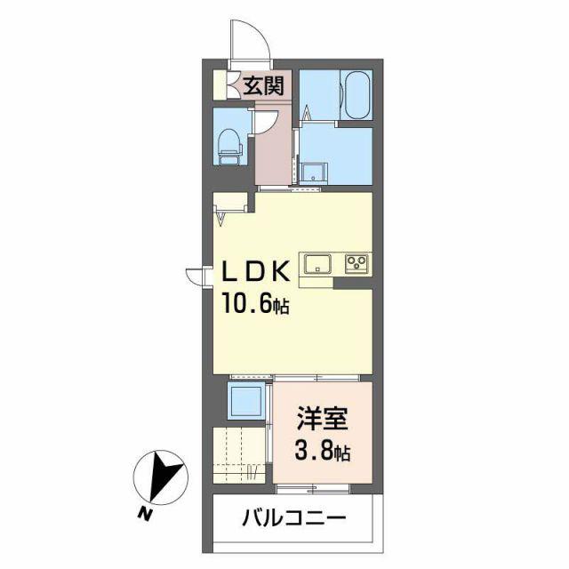 プレザント(1LDK/2階)の間取り写真