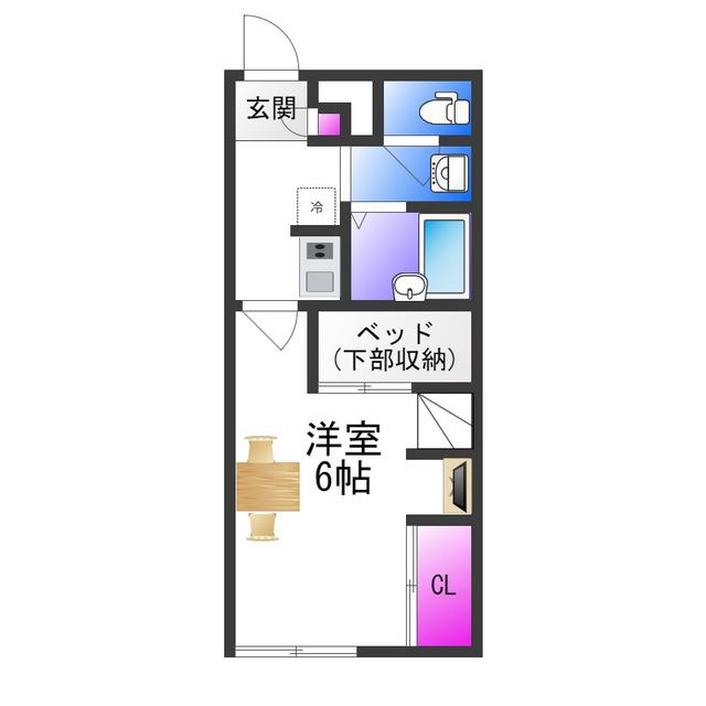 レオパレスサンガ(1K/1階)の間取り写真