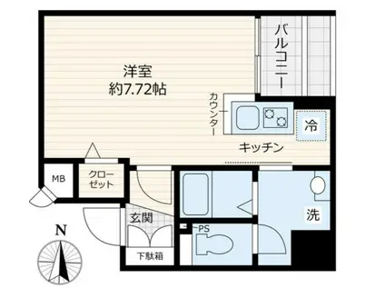 フェルクルールプレスト押上II(ワンルーム/2階)の間取り写真