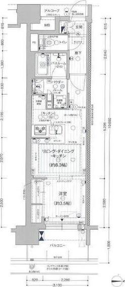 プレサンス ロジェ 名古屋駅ノース FRONT(1LDK/5階)の間取り写真