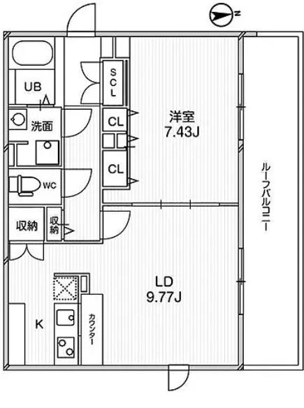 パセオ東新宿(1LDK/4階)の間取り写真