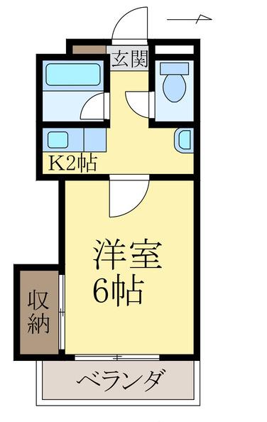 モアナルーム2(1K/2階)の間取り写真