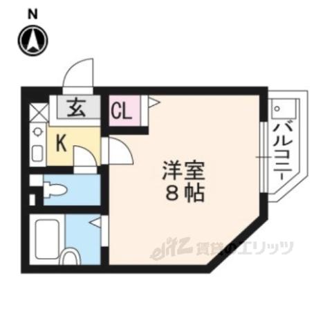まどろみ荘(1K/2階)の間取り写真
