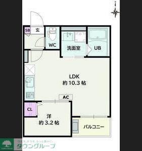 JACK MINAMIJUICHIBANI(1LDK/3階)の間取り写真