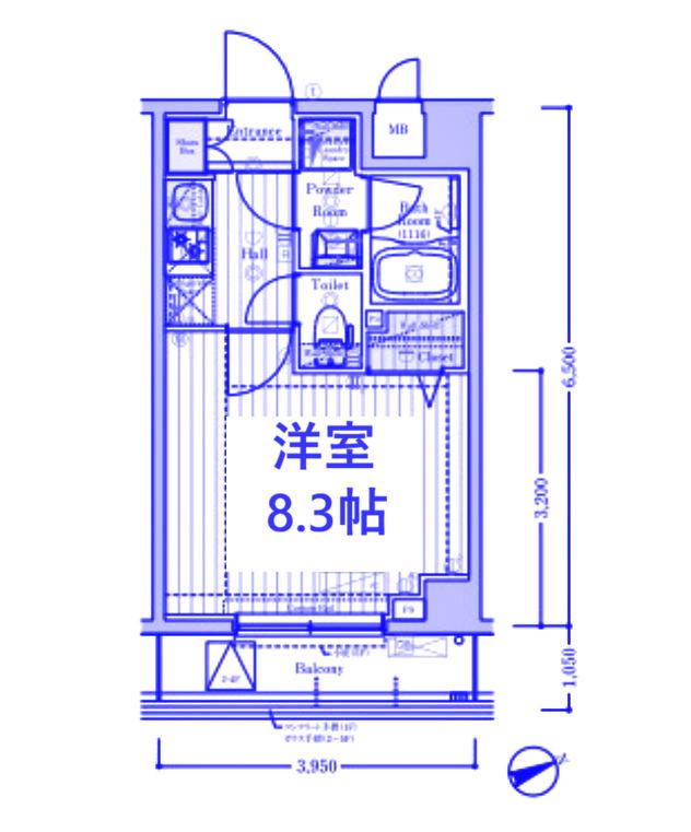 MAXIV新川崎DUE(1K/3階)の間取り写真