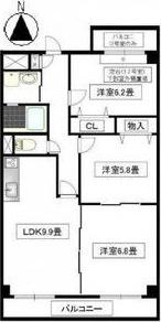 ベルカーサ東山台I(3LDK/3階)の間取り写真