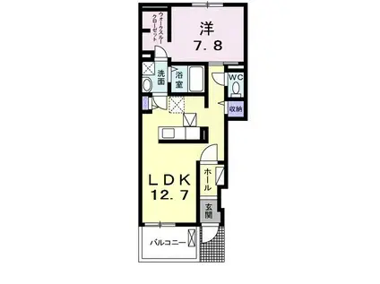 ラ・ルーチェ(1LDK/1階)の間取り写真